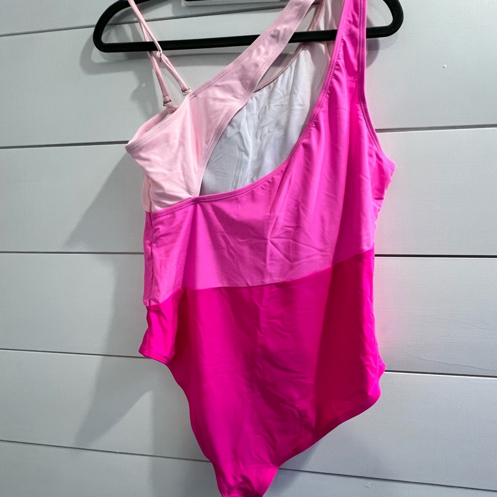 Pink Color Block One-Piece Swimsuit - Picture 2 of 6